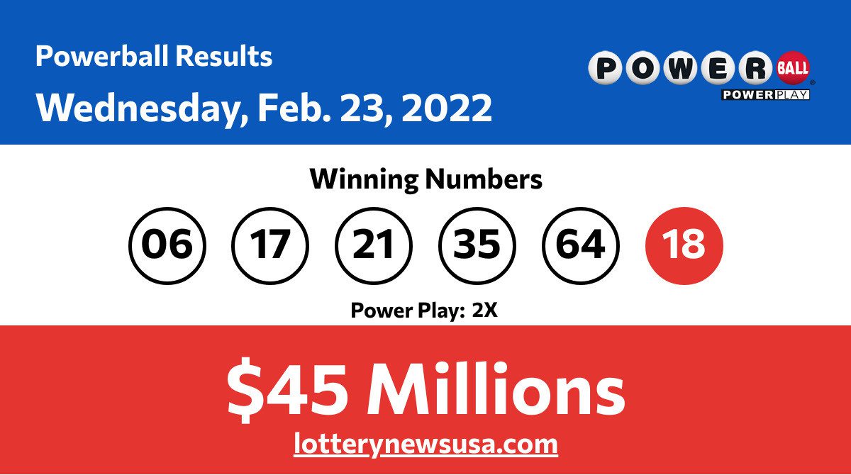 Powerball winning numbers for Wednesday, Feb. 23, 2022; jackpot worth