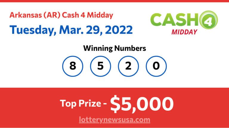 Cash 4 Midday winning number for Tuesday, March 29, 2022