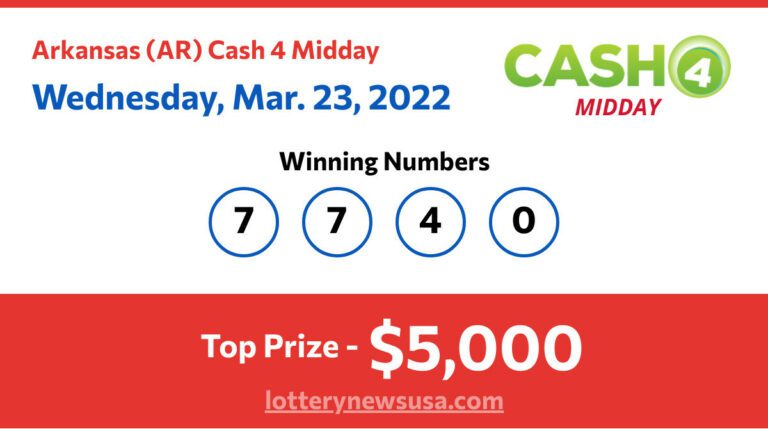 Cash 4 Midday winning number for Wednesday, March 23, 2022