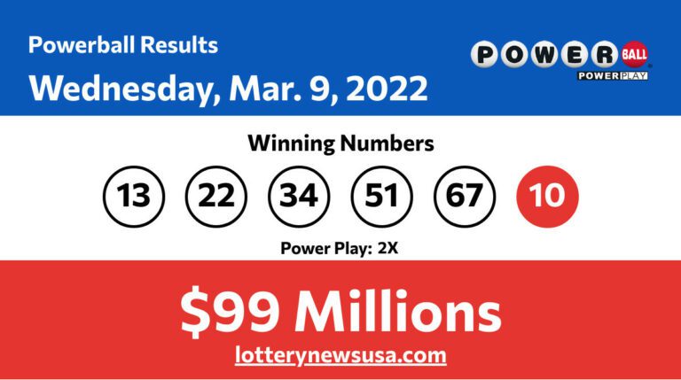 Powerball winning number for Wednesday, March 09, 2022