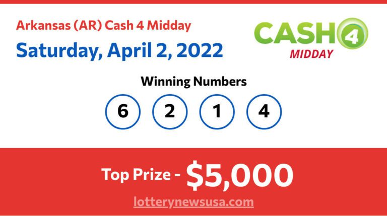 Cash 4 Midday winning number for Saturday, April 02, 2022