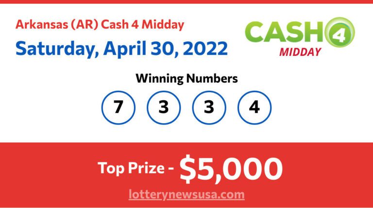 Cash 4 Midday winning number for Saturday, April 30, 2022