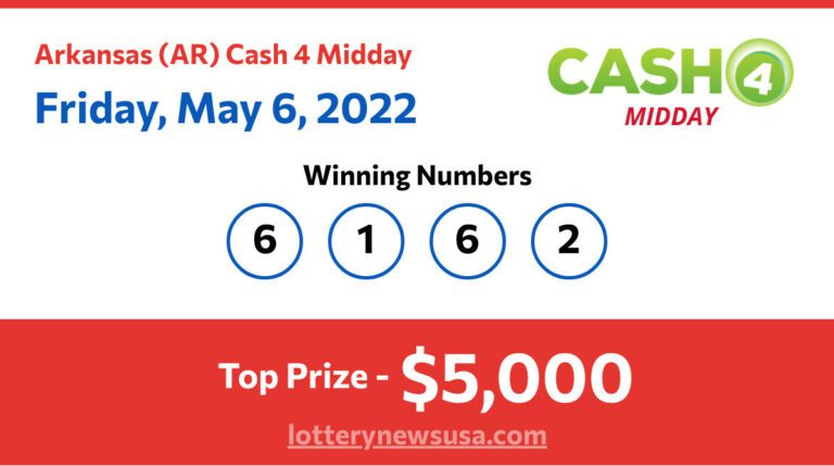 Cash 4 Midday winning number for Friday, May 06, 2022