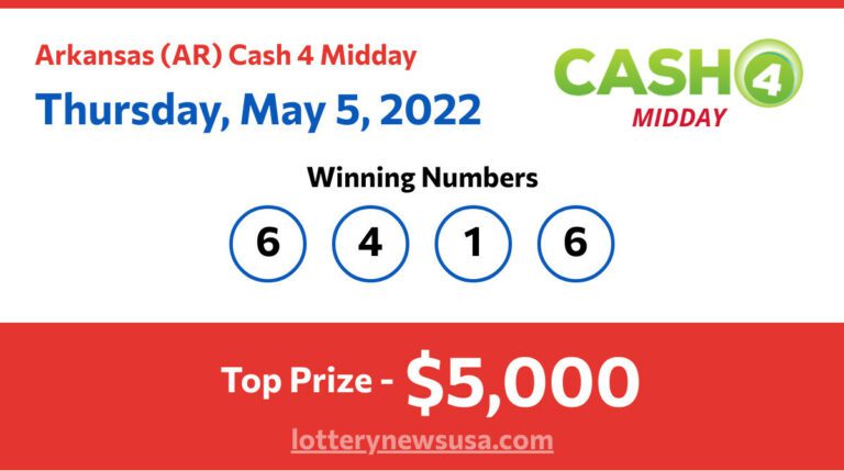 Cash 4 Midday winning number for Thursday, May 05, 2022