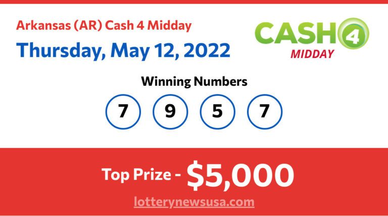 Cash 4 Midday winning number for Thursday, May 12, 2022