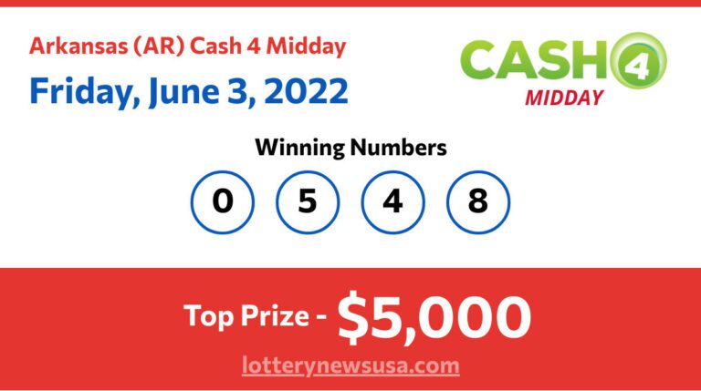 Cash 4 Midday winning number for Friday, June 03, 2022