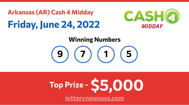 Cash 4 Midday winning number for Friday, June 24, 2022