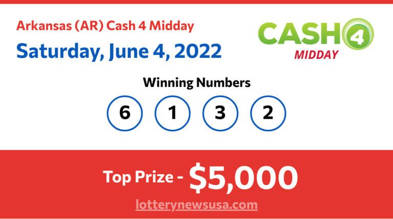 Cash 4 Midday winning number for Saturday, June 04, 2022