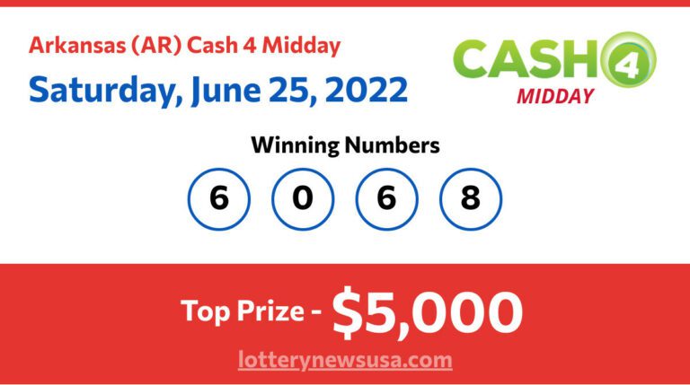 Cash 4 Midday winning number for Saturday, June 25, 2022