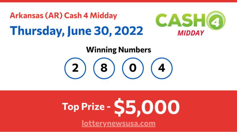 Cash 4 Midday winning number for Thursday, June 30, 2022