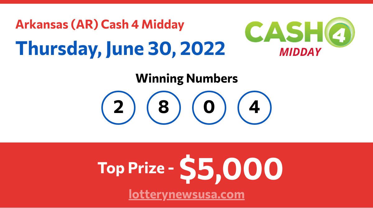 cash 4 midday winning numbers for today