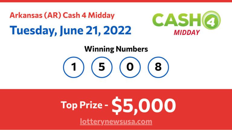 Cash 4 Midday winning number for Tuesday, June 21, 2022
