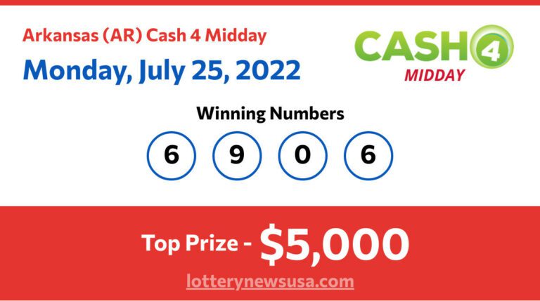 Cash 4 Midday winning number for Monday, July 25, 2022