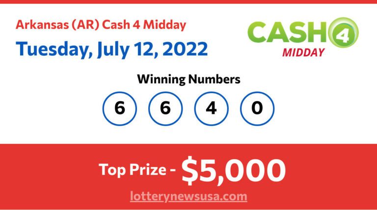 Cash 4 Midday winning number for Tuesday, July 12, 2022