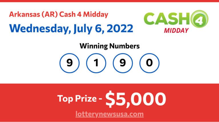 Cash 4 Midday winning number for Wednesday, July 06, 2022