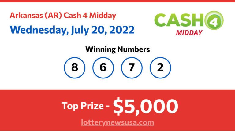 Cash 4 Midday winning number for Wednesday, July 20, 2022