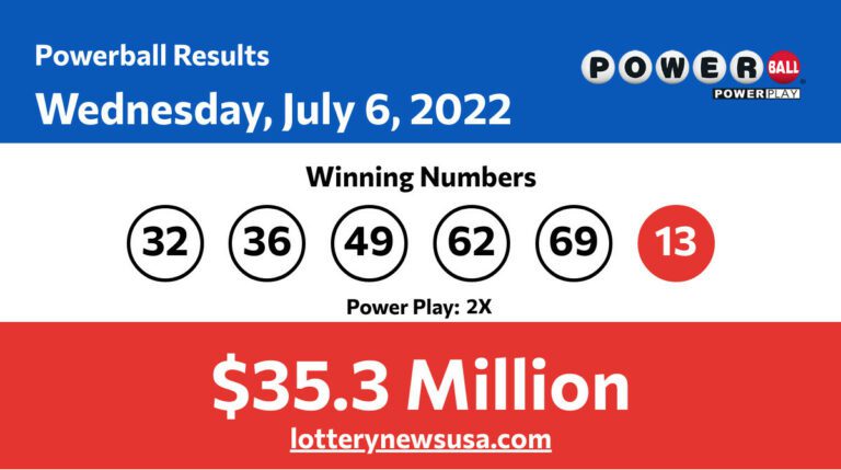 Powerball winning number for Wednesday, July 06, 2022