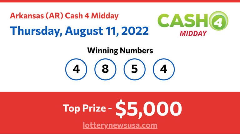 Cash 4 Midday winning number for Thursday, August 11, 2022