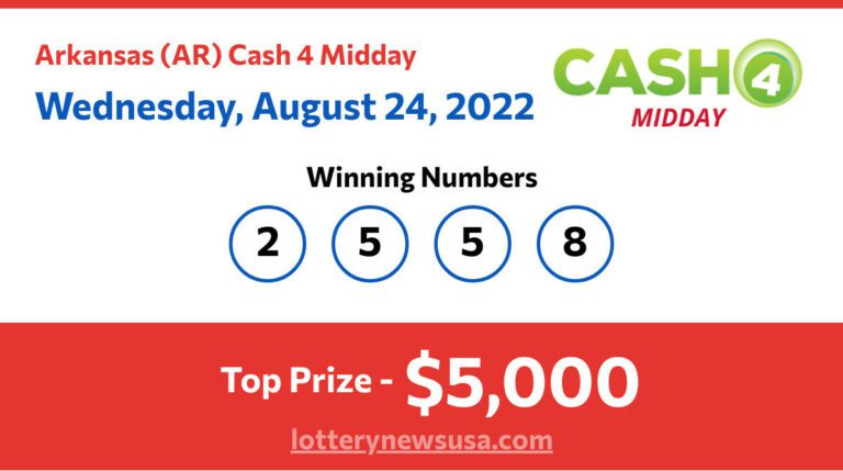 Cash 4 Midday winning number for Wednesday, August 24, 2022
