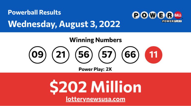 Powerball winning number for Wednesday, August 03, 2022