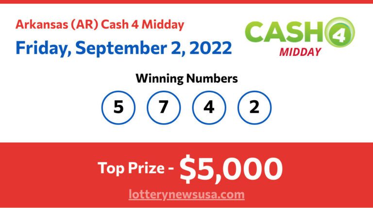 Cash 4 Midday winning number for Friday, September 02, 2022
