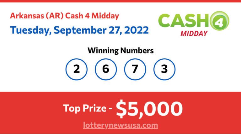 Cash 4 Midday winning number for Tuesday, September 27, 2022