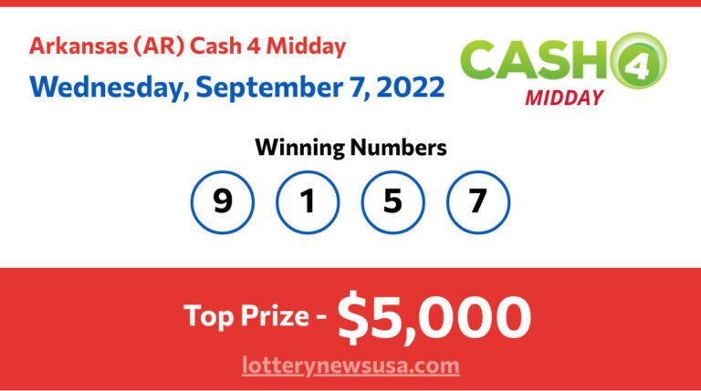 Cash 4 Midday winning number for Wednesday, September 07, 2022