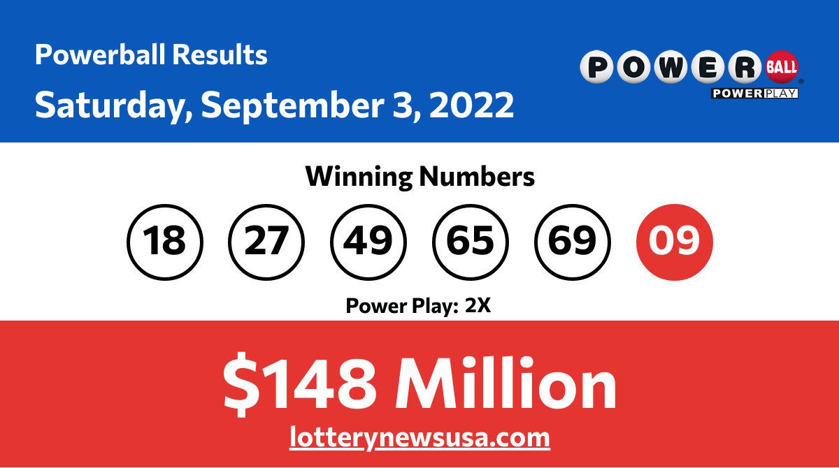 Powerball winning numbers for Saturday, September 3, 2022; Did anyone