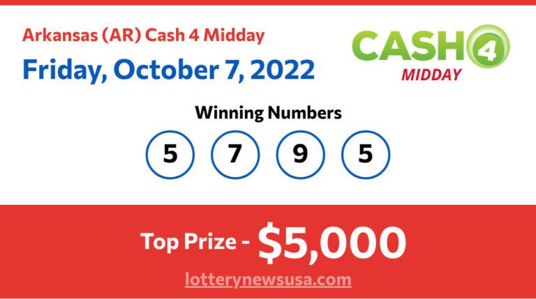 Cash 4 Midday winning number for Friday, October 07, 2022
