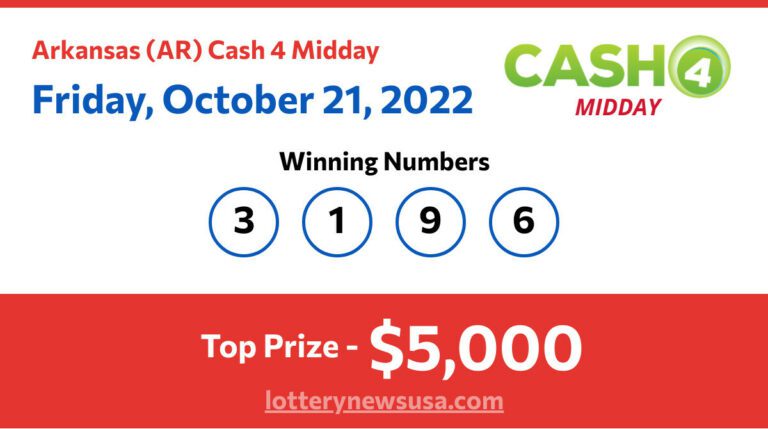 Cash 4 Midday winning number for Friday, October 21, 2022