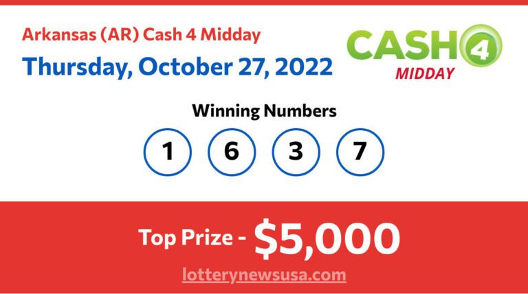 Cash 4 Midday winning number for Thursday, October 27, 2022