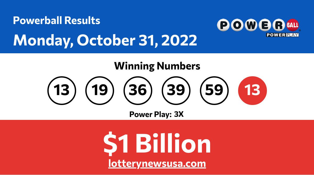 Powerball winning numbers for Monday, October 31, 2022; jackpot worth