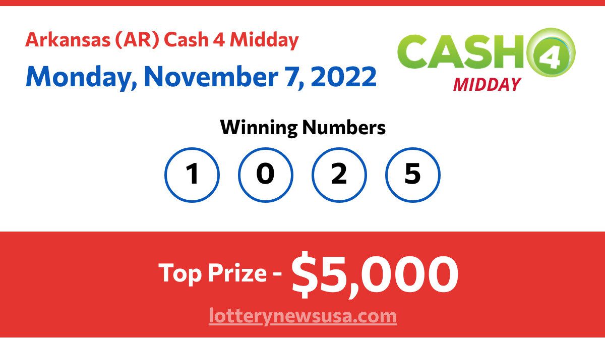 Cash 4 Midday winning numbers for Monday, November 7, 2022 LotteryNewsUSA