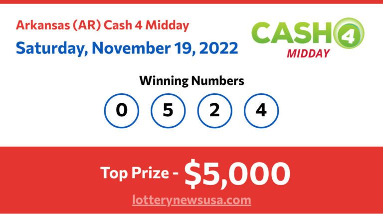 Cash 4 Midday winning number for Saturday, November 19, 2022