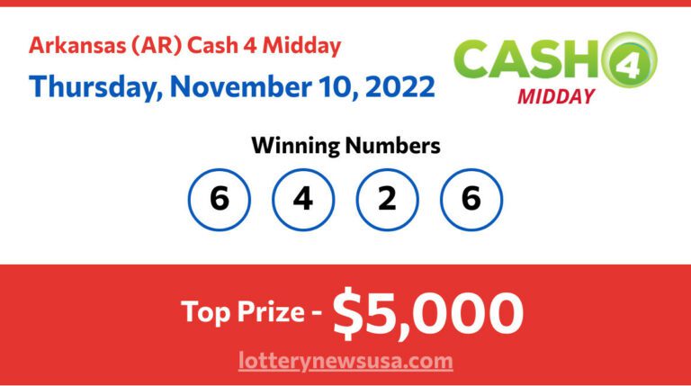Cash 4 Midday winning number for Thursday, November 10, 2022