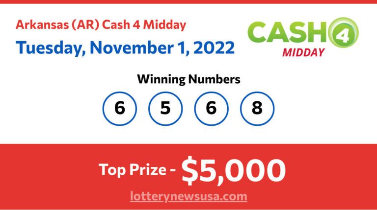 Cash 4 Midday winning number for Tuesday, November 01, 2022