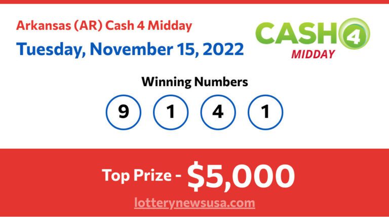 Cash 4 Midday winning number for Tuesday, November 15, 2022