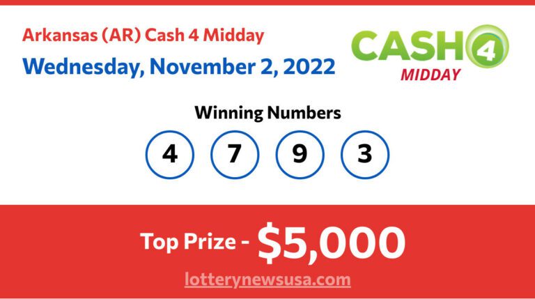 Cash 4 Midday winning number for Wednesday, November 02, 2022