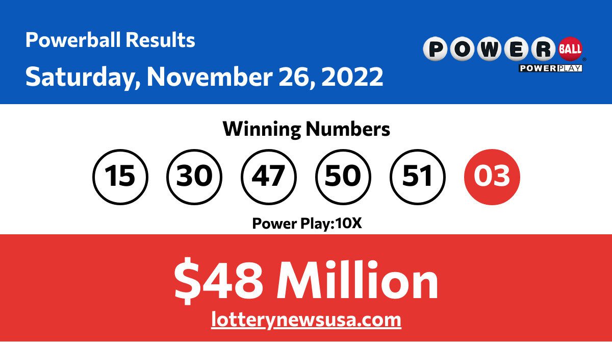 Powerball winning numbers for 11/26/22; Did anyone win the 48 million