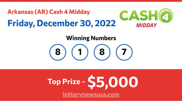 Cash 4 Midday winning number for Friday, December 30, 2022