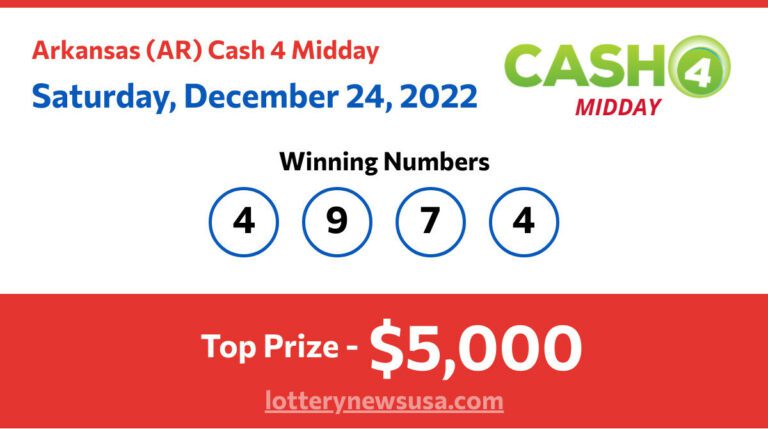 Cash 4 Midday winning number for Saturday, December 24, 2022