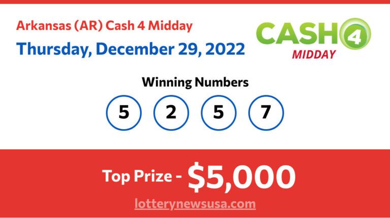 Cash 4 Midday winning number for Thursday, December 29, 2022