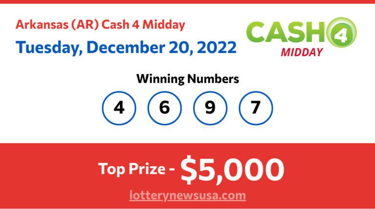 Cash 4 Midday winning number for Tuesday, December 20, 2022
