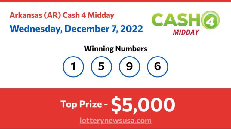Cash 4 Midday winning number for Wednesday, December 07, 2022