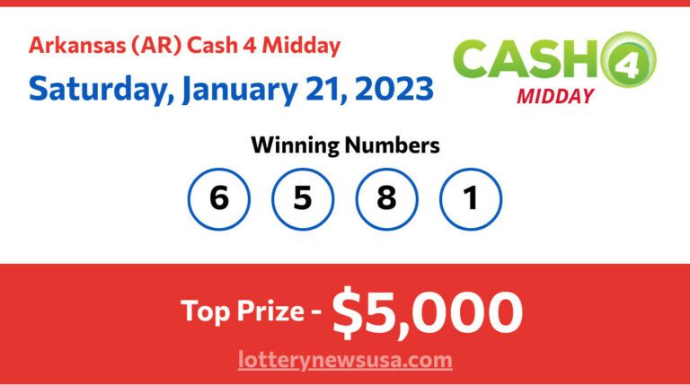 Cash 4 Midday winning number for Saturday, January 21, 2023