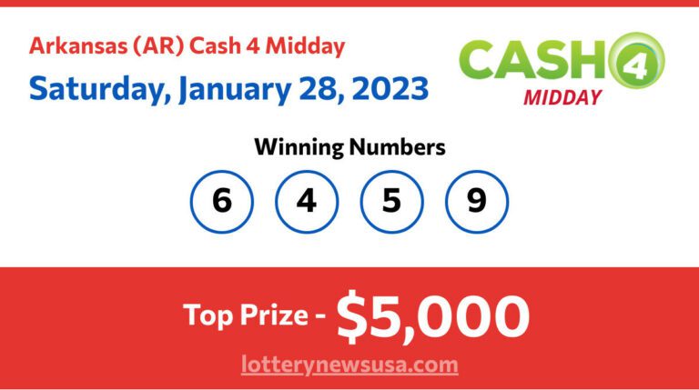Cash 4 Midday winning number for Saturday, January 28, 2023
