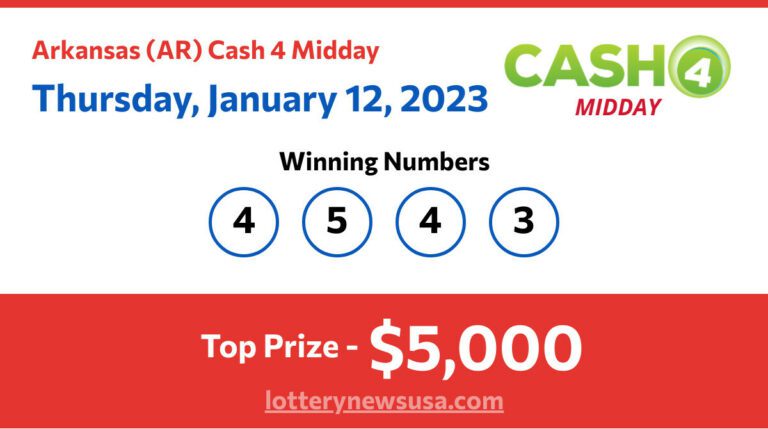 Cash 4 Midday winning number for Thursday, January 12, 2023