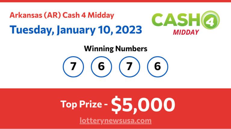 Cash 4 Midday winning number for Tuesday, January 10, 2023