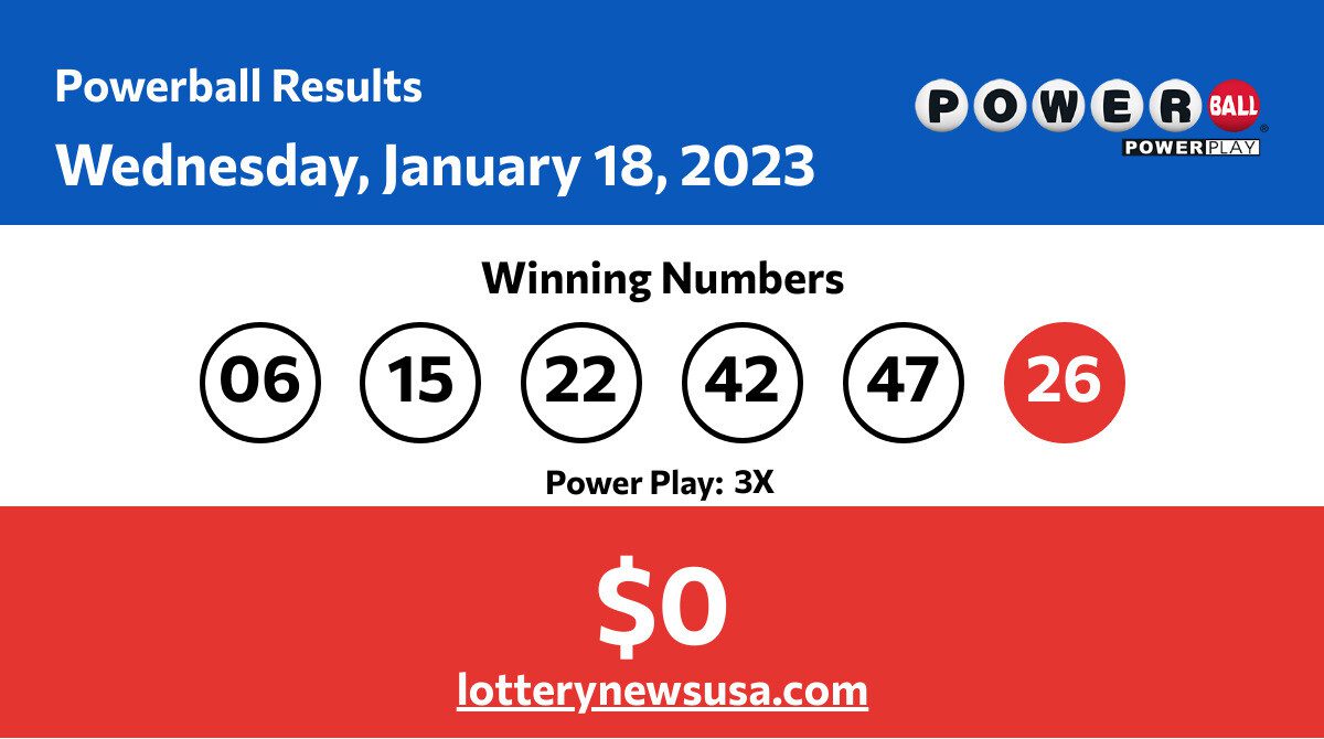 Powerball winning numbers for Wednesday, January 18, 2023; jackpot