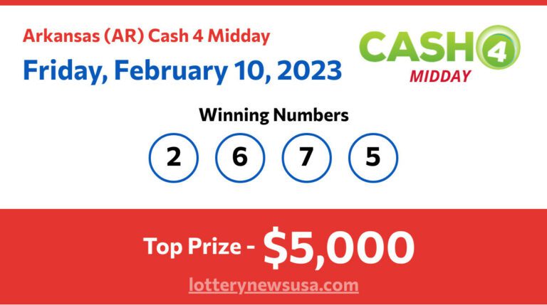 Cash 4 Midday winning number for Friday, February 10, 2023